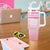 Personalized Breast Cancer Survivor Tumbler With Handle Custom Name Pink Ribbon Chemo Care