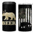 Funny Bear Beer Lovers 4 in 1 Can Cooler Tumbler Camo American Flag Hunting Gifts Men Dad Grandpa - Wonder Print Shop