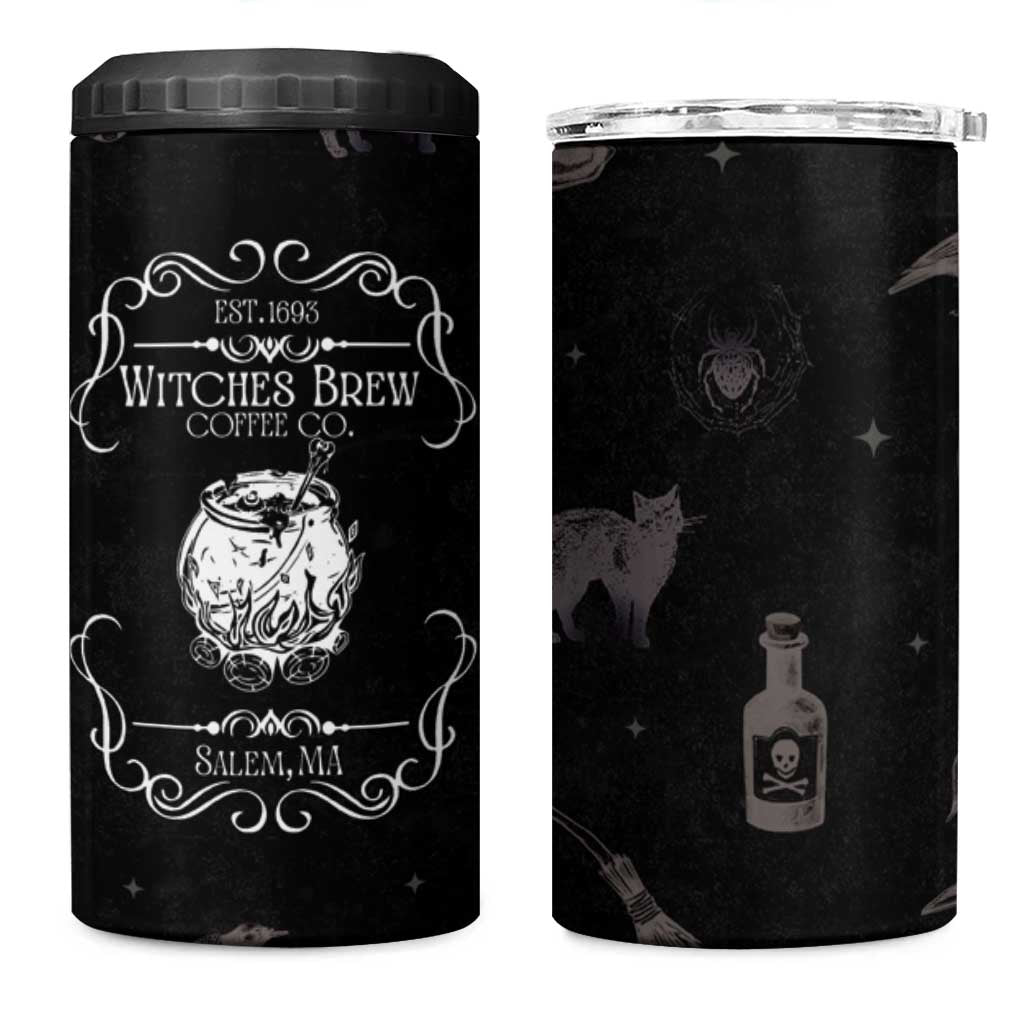 Witches Brew Coffee Co Iced Coffee 4 in 1 Can Cooler Tumbler Hocus Gifts for Women Halloween Birthday - Wonder Print Shop