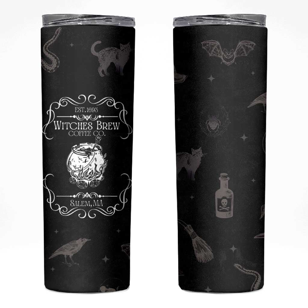 Witches Brew Coffee Co Iced Coffee Skinny Tumbler Hocus Gifts for Women Halloween Birthday - Wonder Print Shop