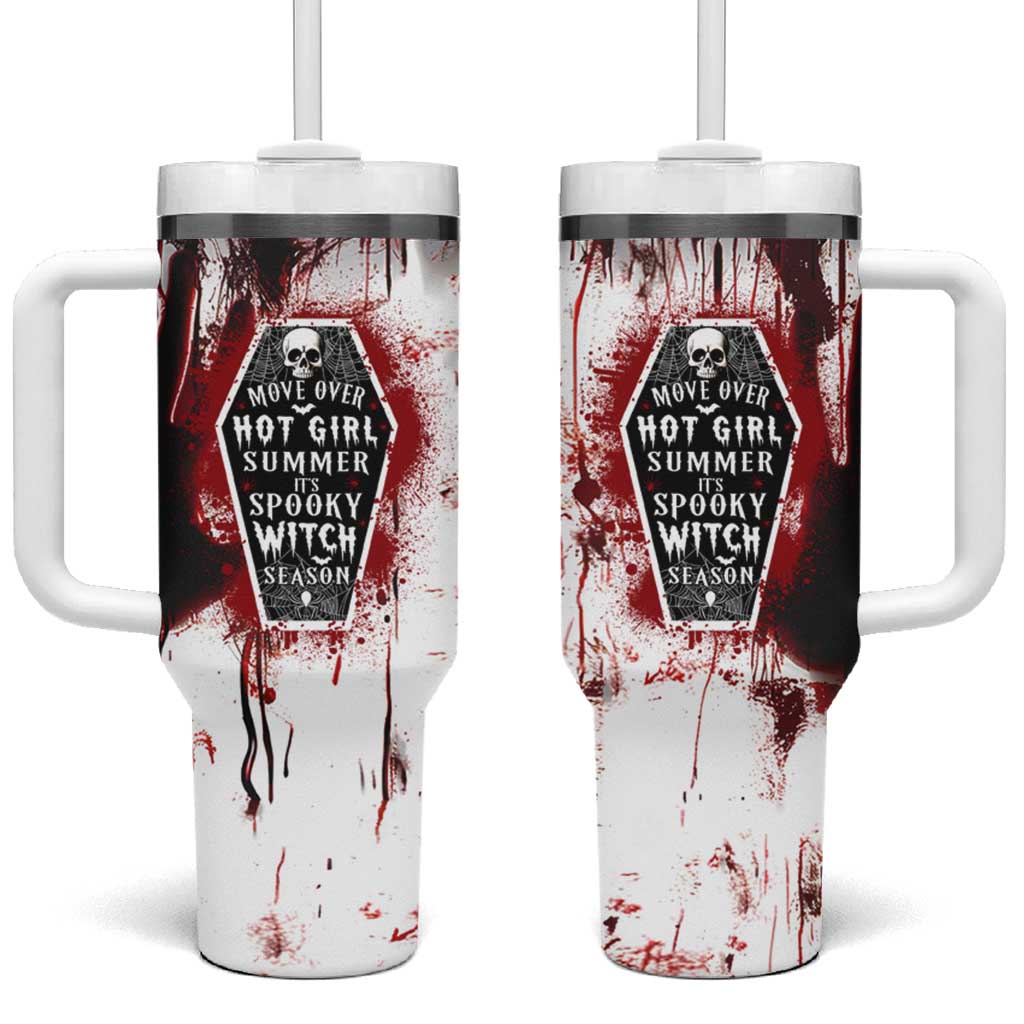 Horror Halloween Tumbler With Handle Move Over Hot Girl Summer It's Spooky Bitch Season - Wonder Print Shop