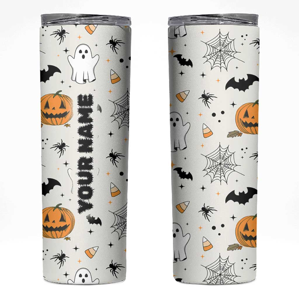 Personalized Cute Boo-Jee Skinny Tumbler Custom Name Halloween Ghost Boujee Pumpkin Fall Cup Spooky Season Gift - Wonder Print Shop