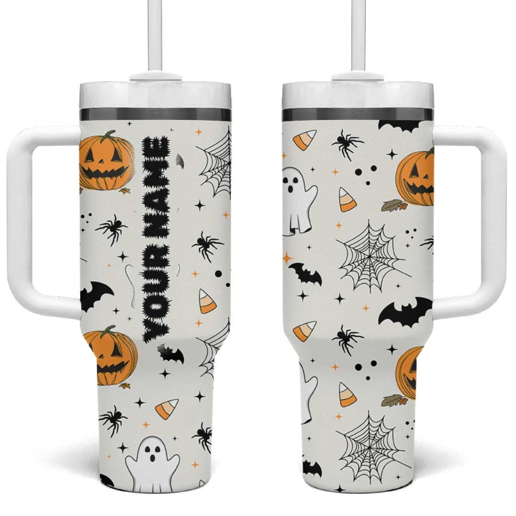 Personalized Cute Boo-Jee Tumbler With Handle Custom Name Halloween Ghost Boujee Pumpkin Fall Cup Spooky Season Gift - Wonder Print Shop