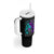 Suicide Prevention Awareness Tumbler With Handle Teal Purple Ribbon Still Here Still Fighting American Flag Therapist Psychologist