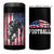 Football Players 4 in 1 Can Cooler Tumbler US American Flag Game Day Sport Team Vintage Patriotic - Wonder Print Shop