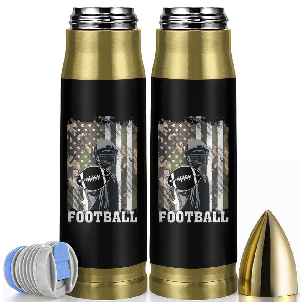 Football Players Bullet Tumbler Camo US American Flag Game Day Sport Team Vintage Patriotic