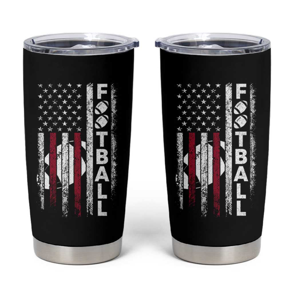 Football American Flag Tumbler Cup Game Day Sport Team Vintage Patriotic