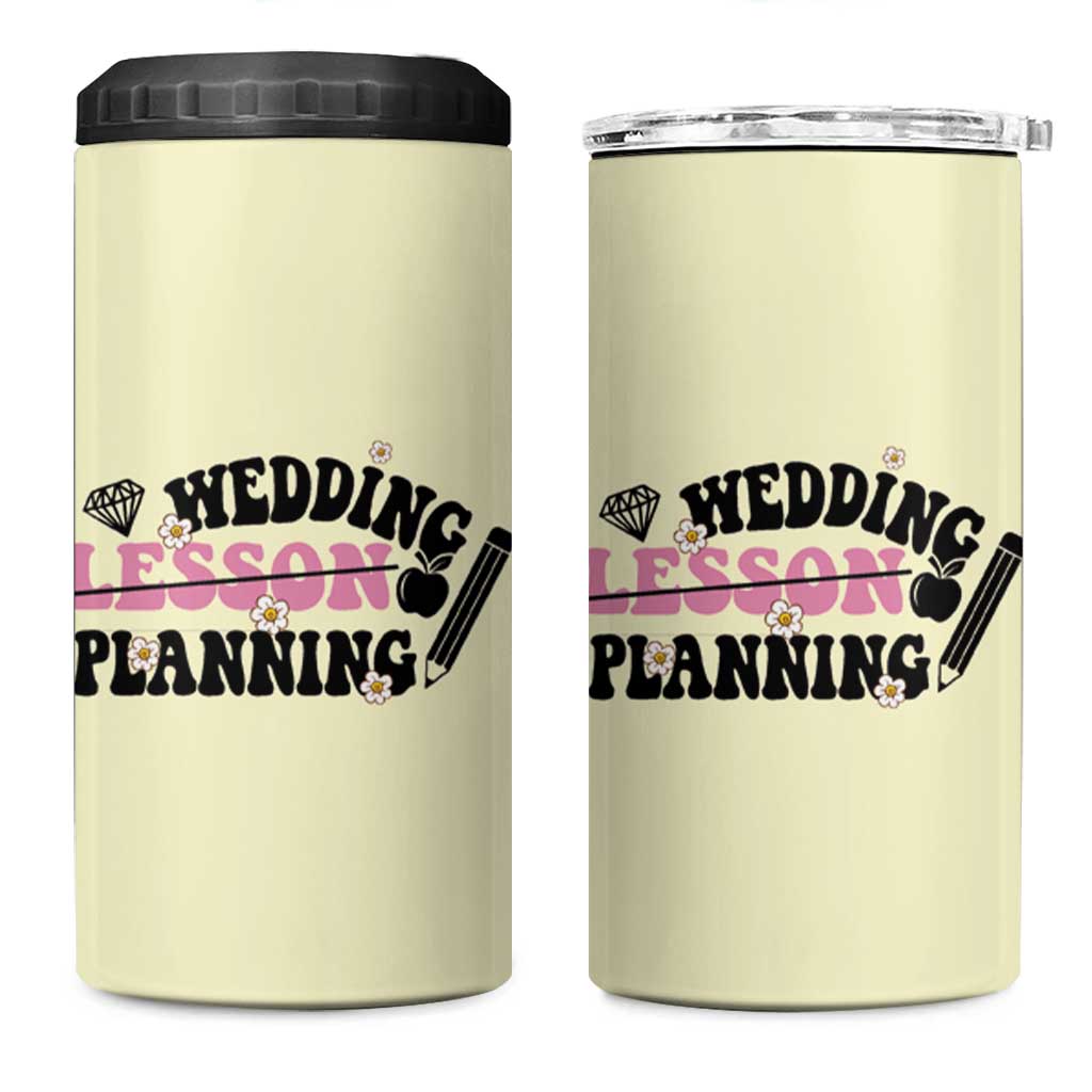 Teacher Wedding Gift 4 in 1 Can Cooler Tumbler Lesson Planning Engaged Gifts for Her - Wonder Print Shop