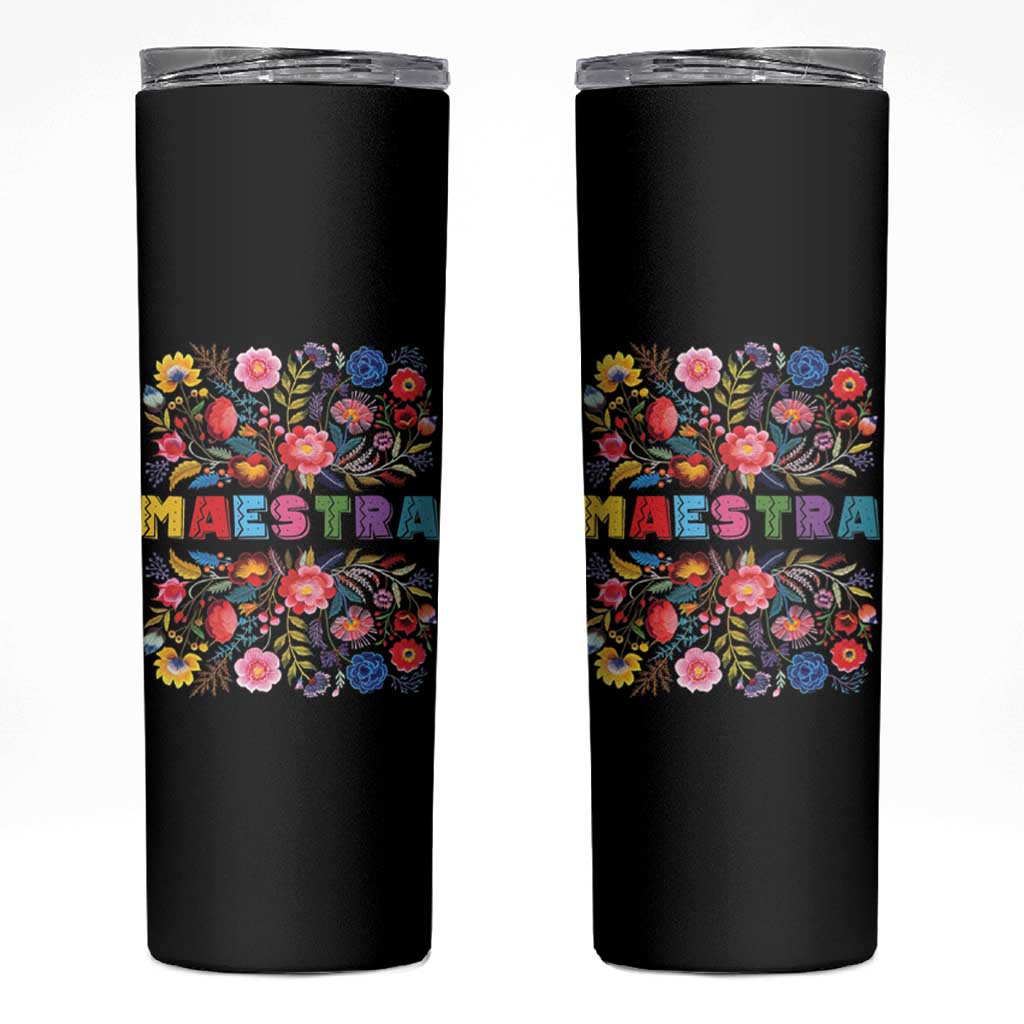 Maestra Bilingue Teacher Skinny Tumbler Cinco De Mayo Spanish Mexican Teacher In Spansish