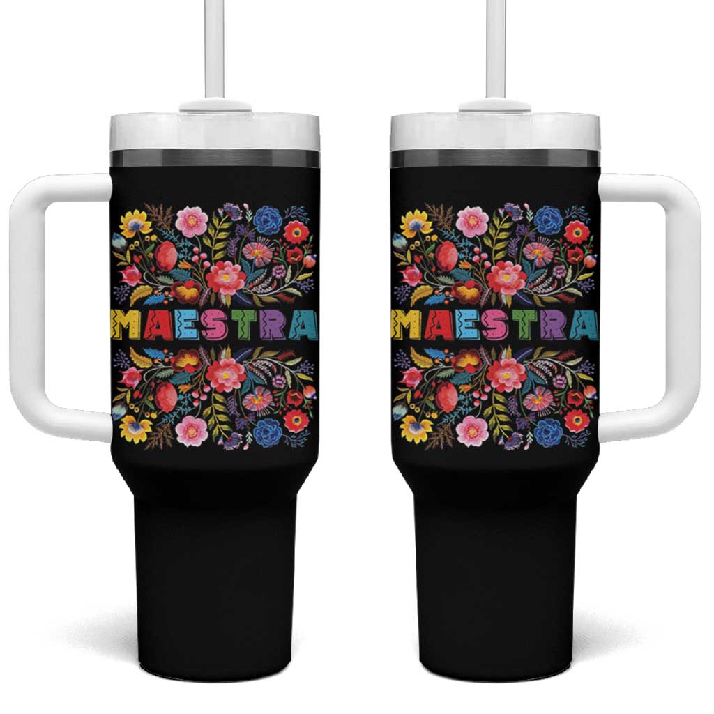 Maestra Bilingue Teacher Tumbler With Handle Cinco De Mayo Spanish Mexican Teacher In Spansish