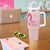 Breast Cancer Awareness Tumbler With Handle In October We Wear Pink Cute Gnome