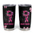 Breast Cancer Survivor Tumbler Cup Pink Ribbon Sunflower USA Flag