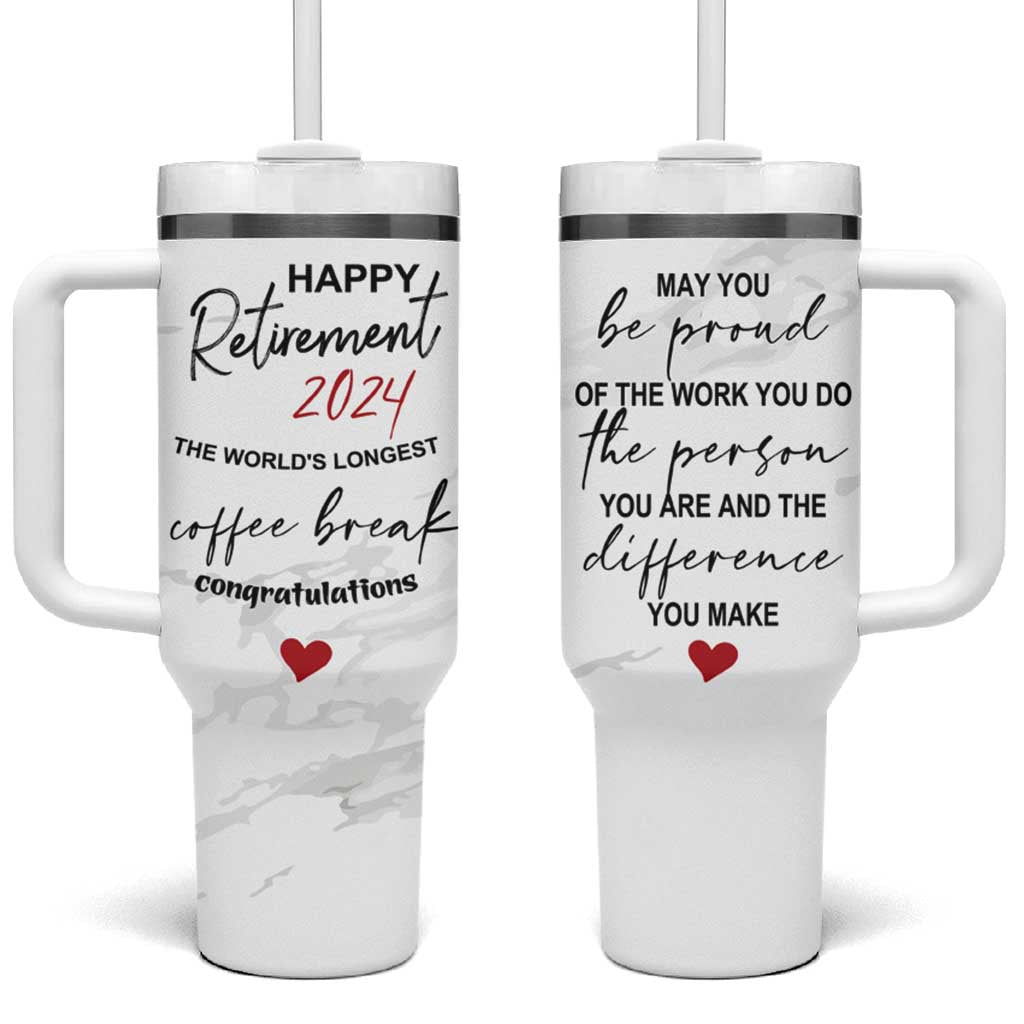 Happy Retirement 2024 Tumbler With Handle Officially Retired Gag Gifts for Coworker Lady Boss Friend Dad Mom Teacher Grandma Christmas