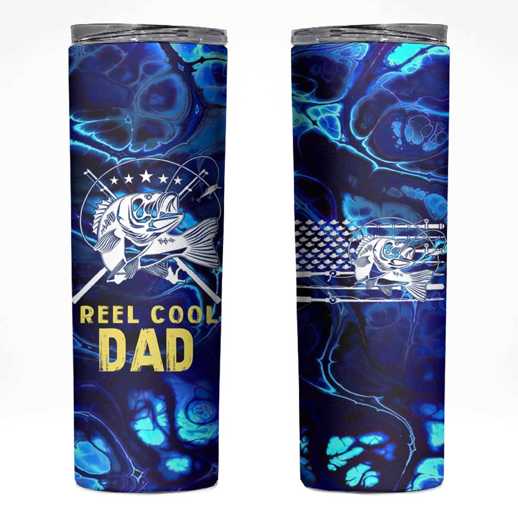 Funny Fishing Gift Skinny Tumbler Reel Cool Dad Gifts American Flag