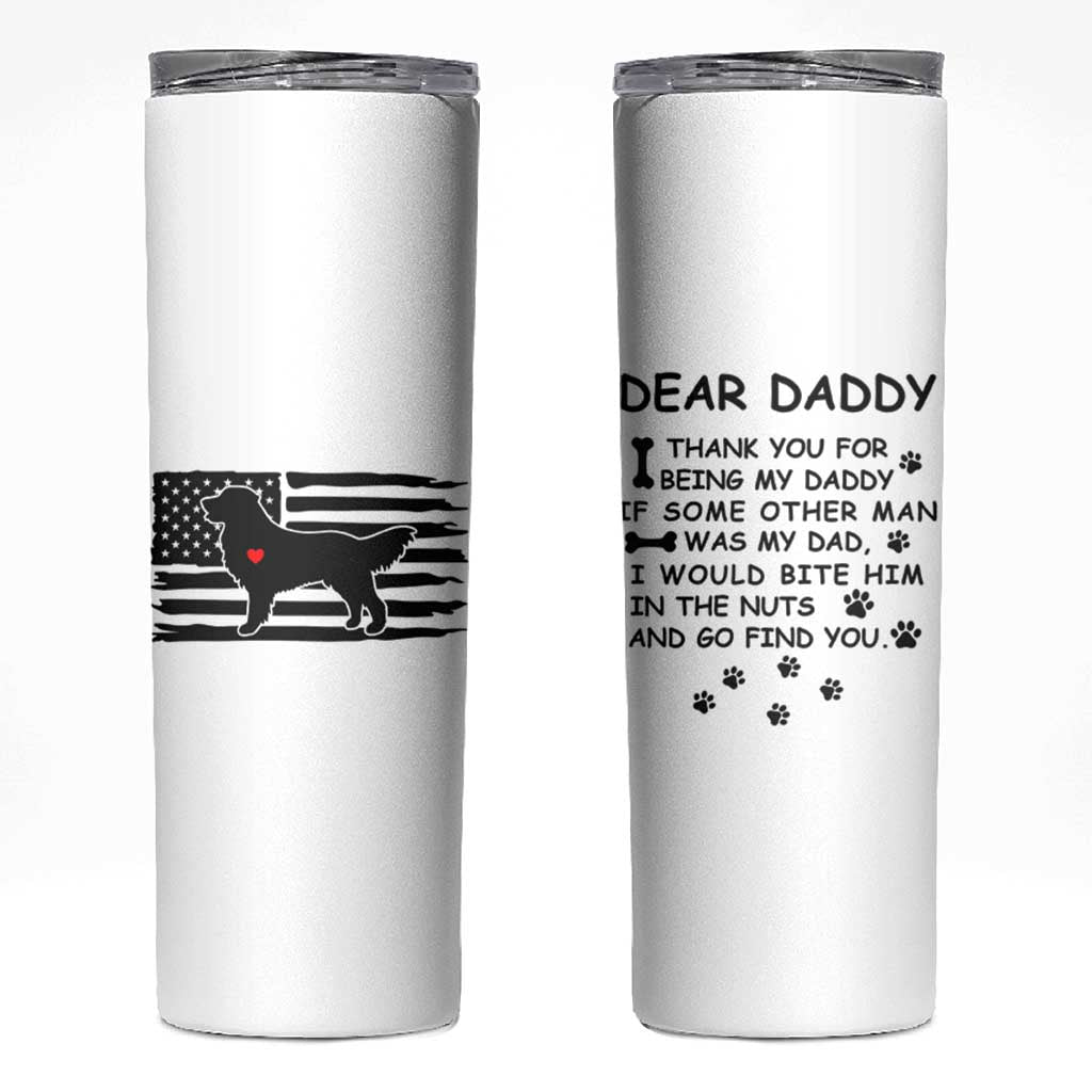 Dog Dad Skinny Tumbler Birthday Christmas Golden Retriever Owner Gifts American Flag