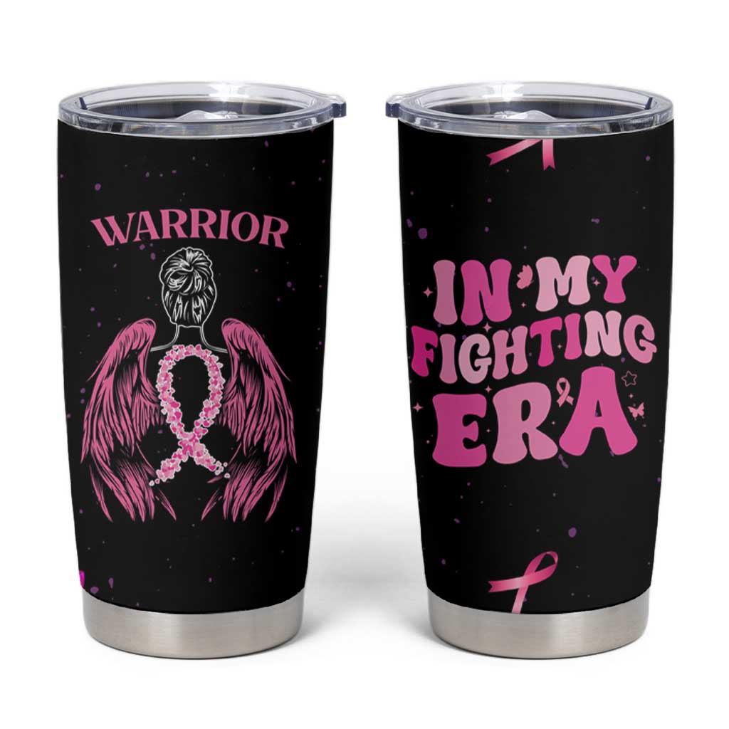 Breast Cancer Warrior Support Squad Tumbler Cup In My Fighting Era Cancer Care Gifts for Woman Pink Ribbon