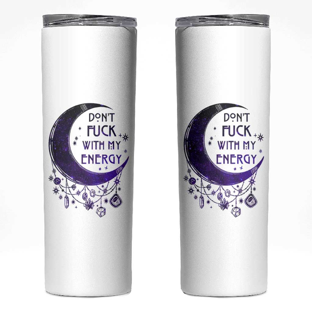 Witchy Celestial Skinny Tumbler Don't Fu*k with my Energy Witchcraft Moon - Wonder Print Shop