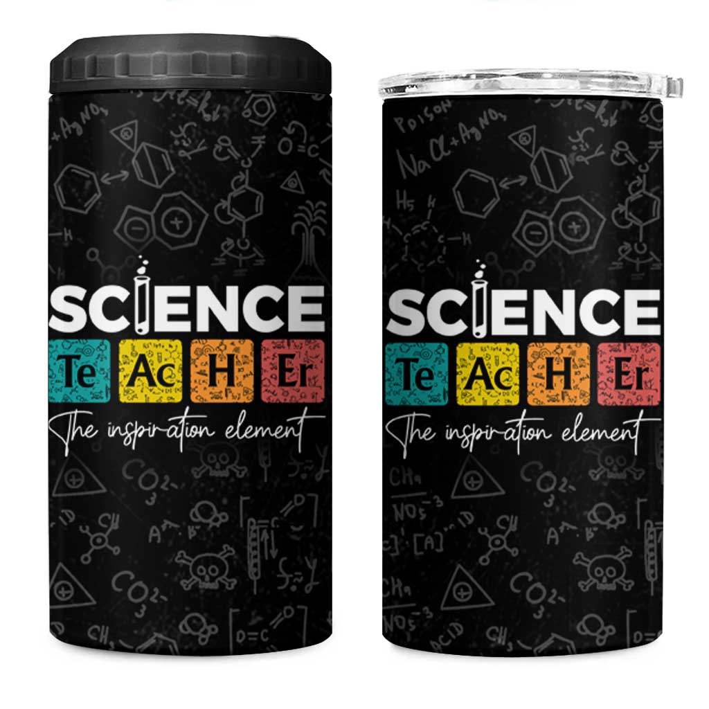 Science Teacher 4 in 1 Can Cooler Tumbler The Inspiration Element Periodic Table - Wonder Print Shop