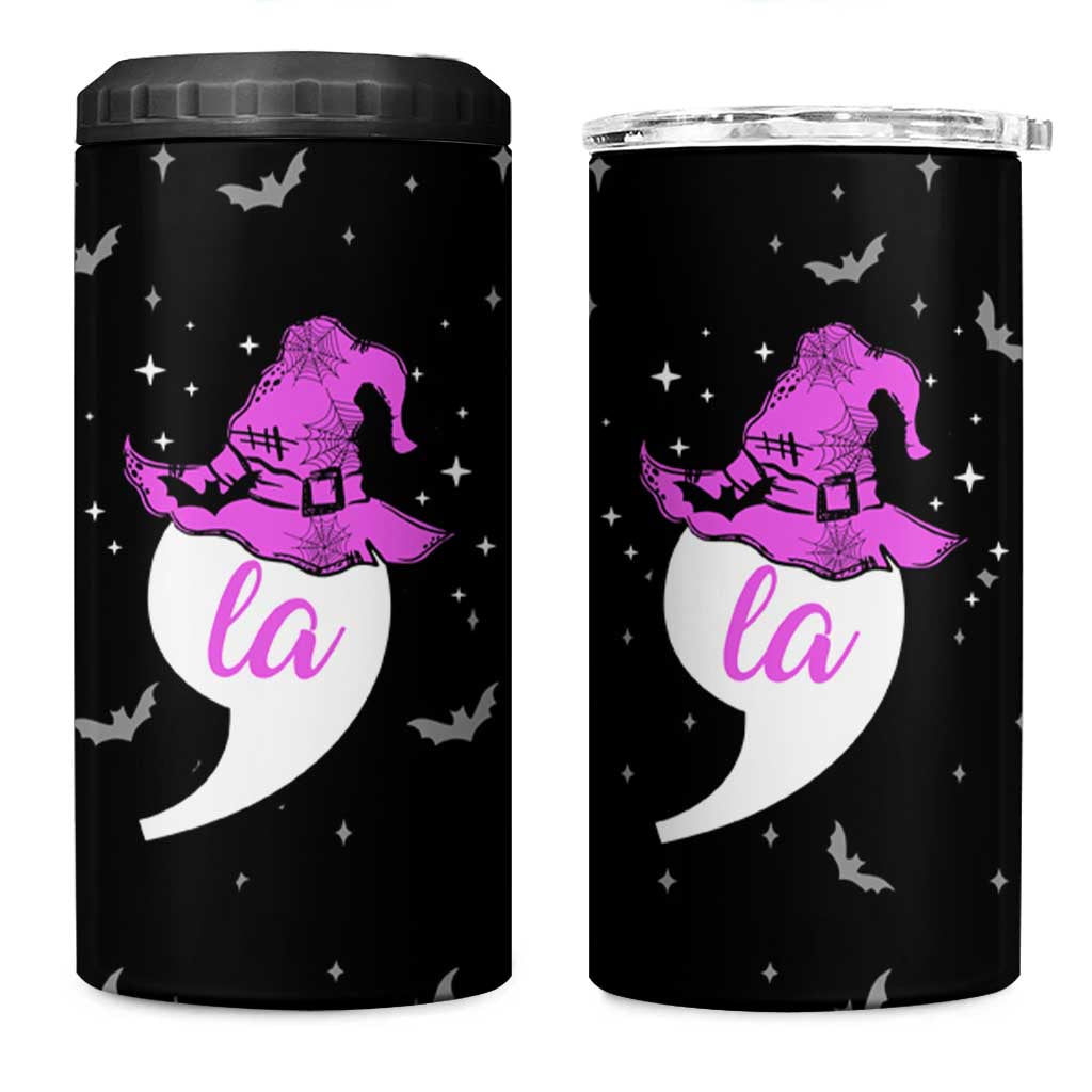 Halloween Harris 2024 Funny 4 in 1 Can Cooler Tumbler Comma La Madam President Witchy Vibes - Wonder Print Shop