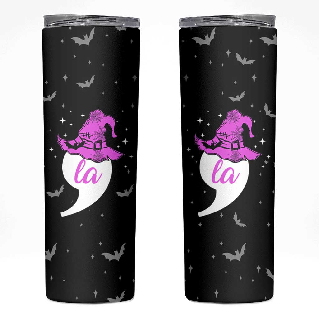 Halloween Harris 2024 Funny Skinny Tumbler Comma La  Madam President Witchy Vibes