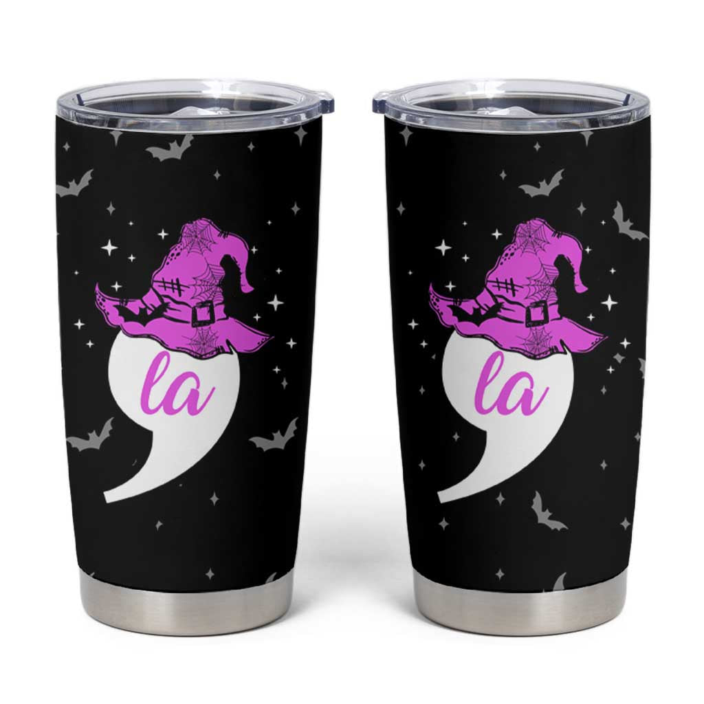 Halloween Harris 2024 Funny Tumbler Cup Comma La  Madam President Witchy Vibes