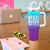 Suicide Prevention Awareness Tumbler With Handle Teal Purple Ribbon Stay World Needs You Call 988 Mental Health Groovy