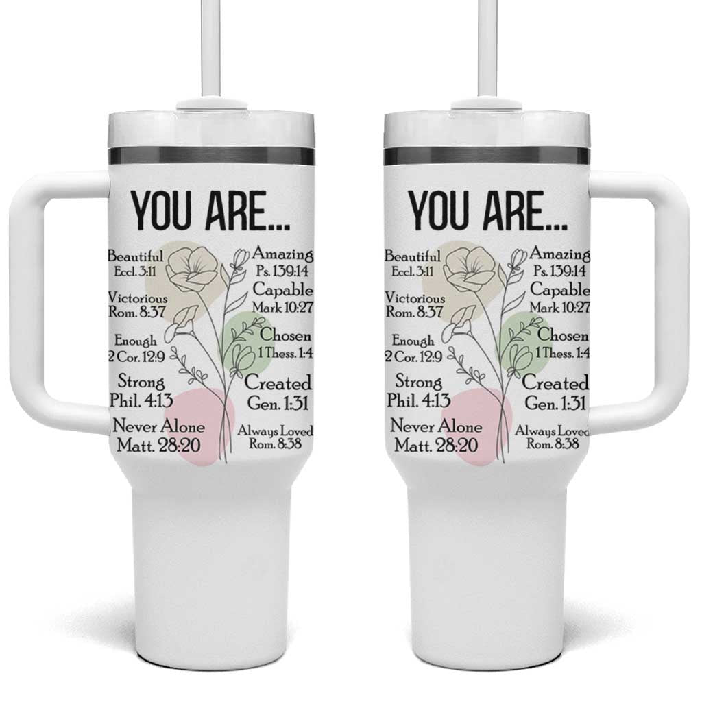 Christian Tumbler With Handle Religious Self Care Inspiration Gifts Inspirational Scripture Cup with Bible Verse