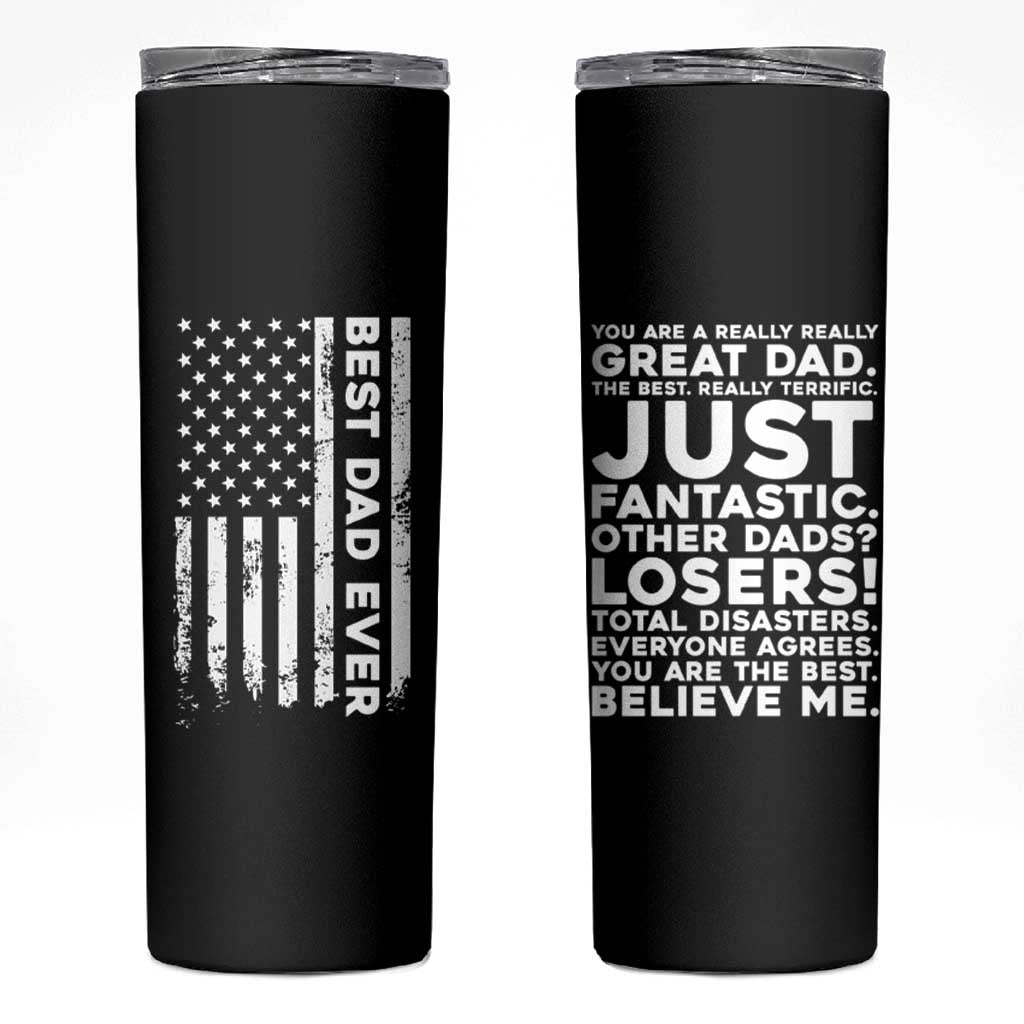 Christmas Gifts for Dad Skinny Tumbler Best Dad Ever American US Flag Father's Day