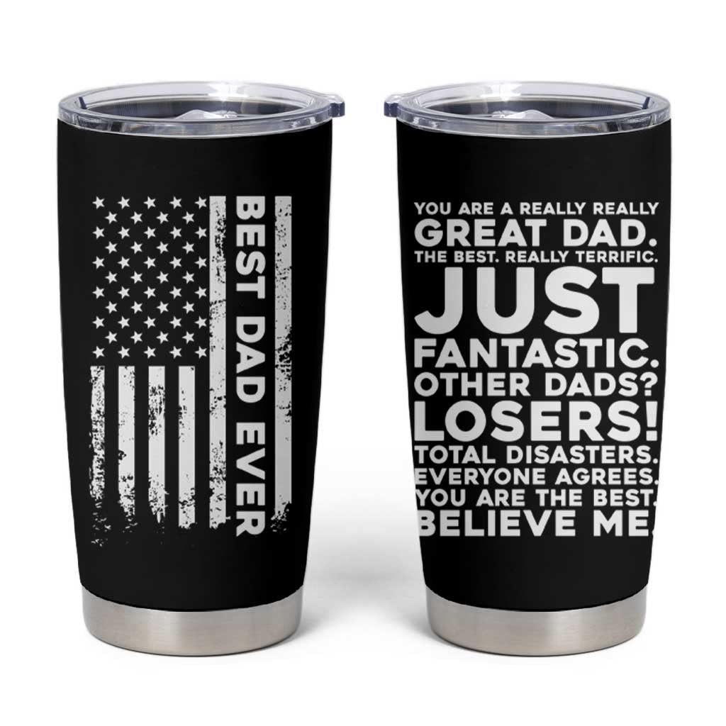 Christmas Gifts for Dad Tumbler Cup Best Dad Ever American US Flag Father's Day