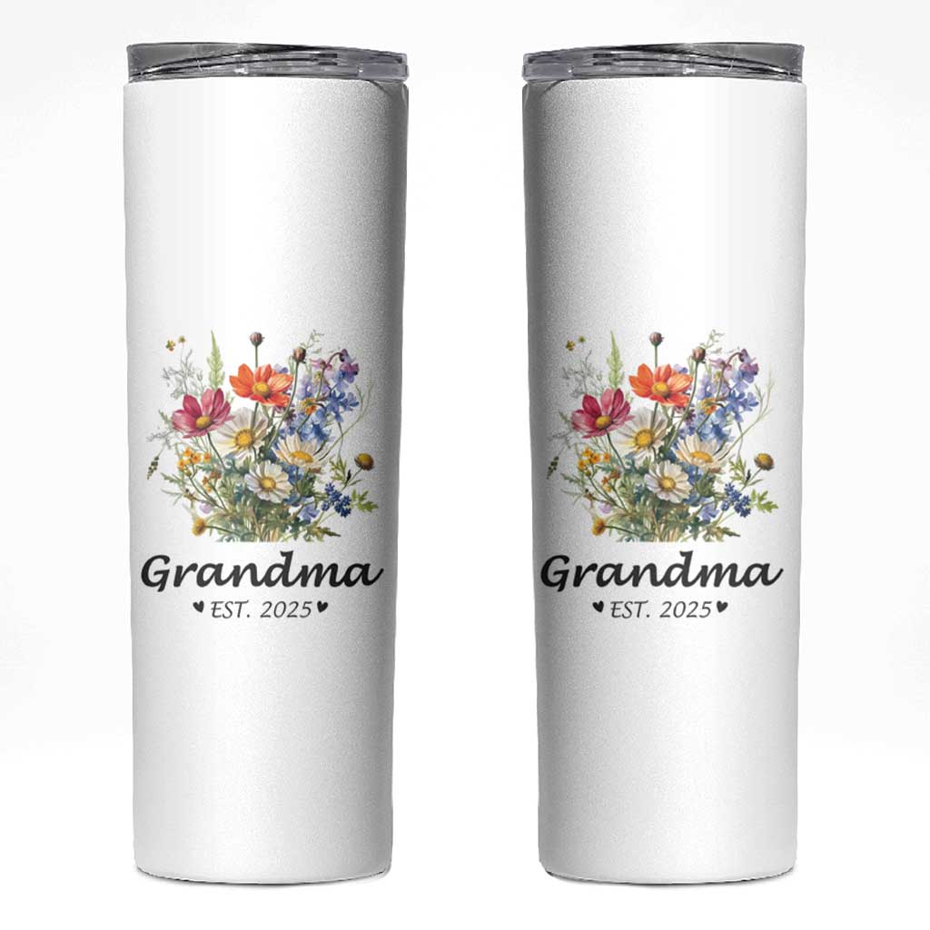 Promoted to Grandma Skinny Tumbler Granny Est.2025 Pregnancy Announcement Gifts for New Grandparents