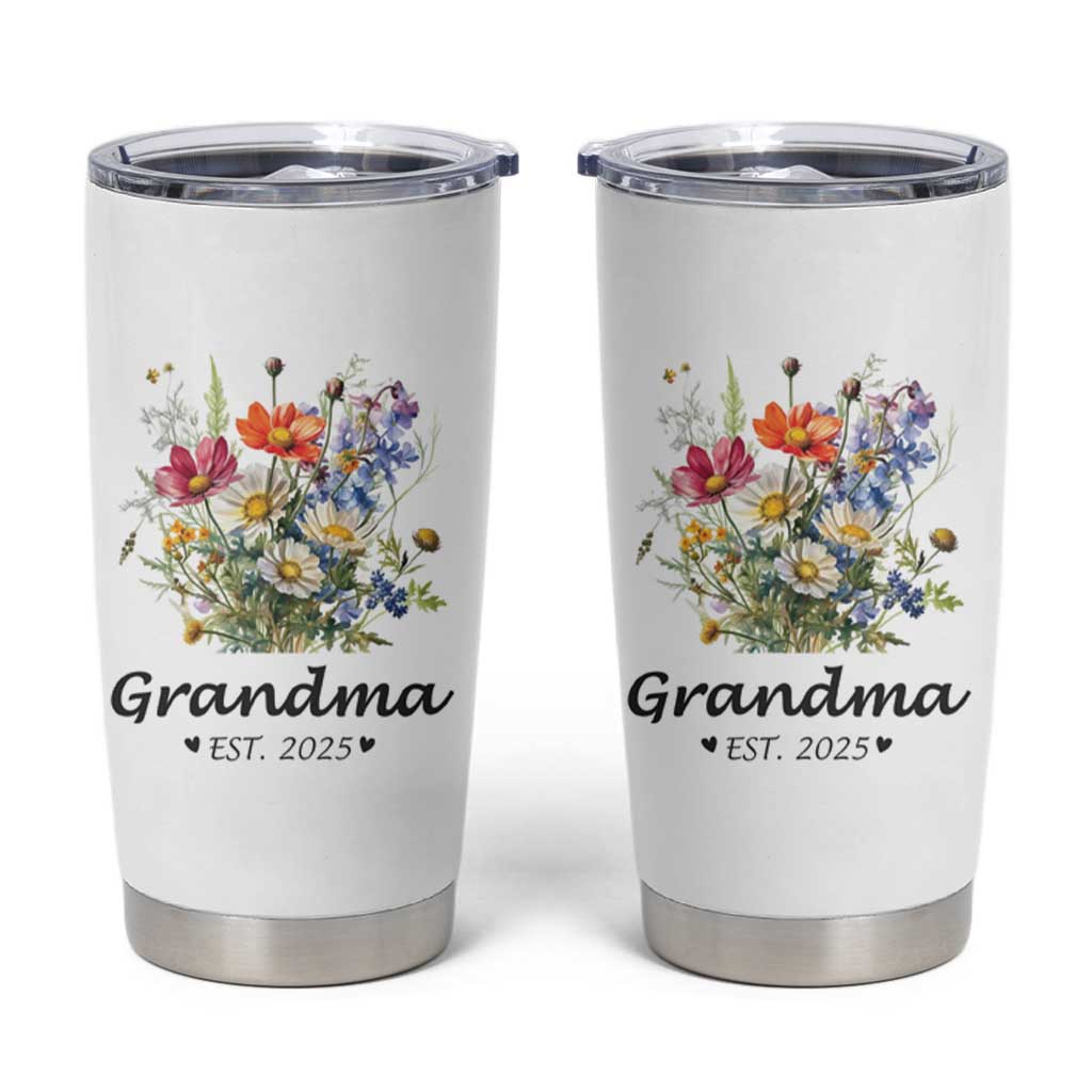 Promoted to Grandma Tumbler Cup Granny Est.2025 Pregnancy Announcement Gifts for New Grandparents