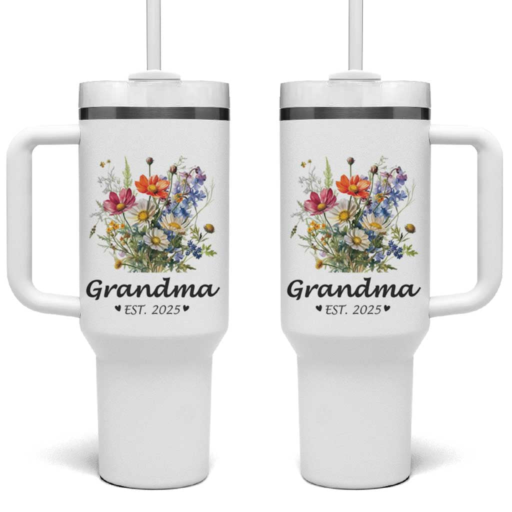 Promoted to Grandma Tumbler With Handle Granny Est.2025 Pregnancy Announcement Gifts for New Grandparents