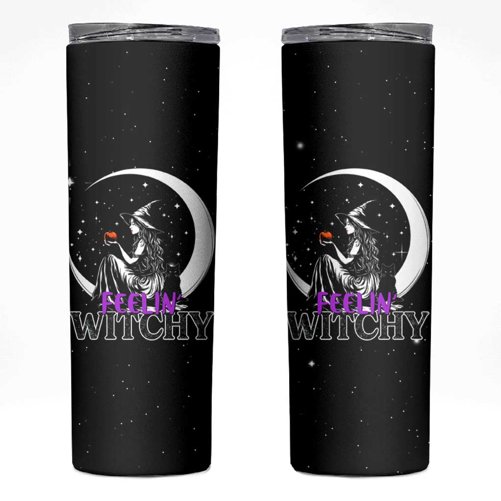 Halloween Gothic Witch Skinny Tumbler Feeling Witchy Vibes Black Cat