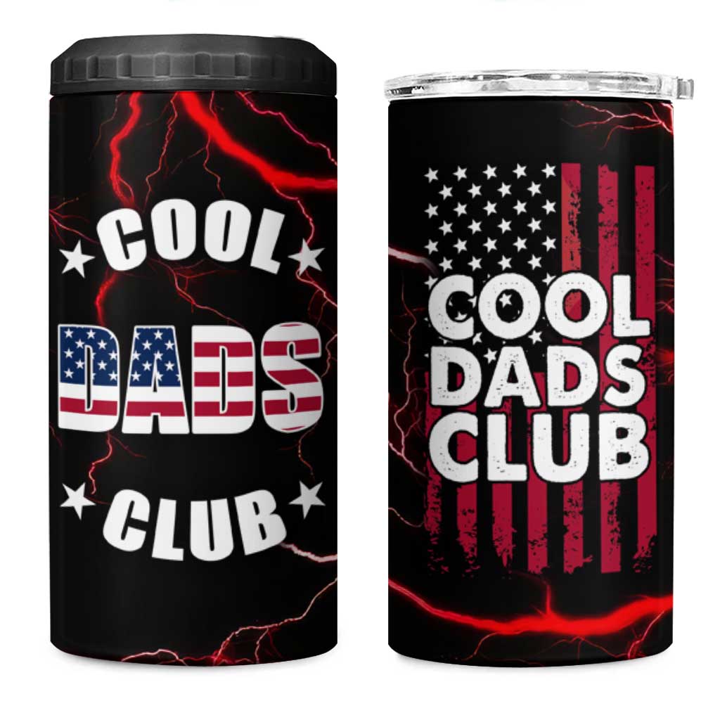 Christmas Gifts for Dad 4 in 1 Can Cooler Tumbler Cool Dads Club Father's Day American Flag - Wonder Print Shop