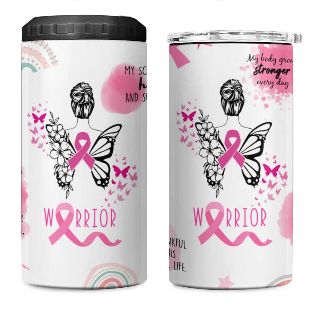 Breast Cancer Survivor 4 in 1 Can Cooler Tumbler With Inspirational Words Get Well Soon Gifts - Wonder Print Shop