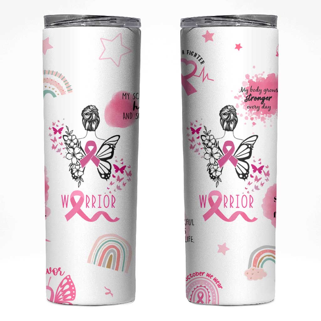 Breast Cancer Survivor Skinny Tumbler With Inspirational Words Get Well Soon Gifts