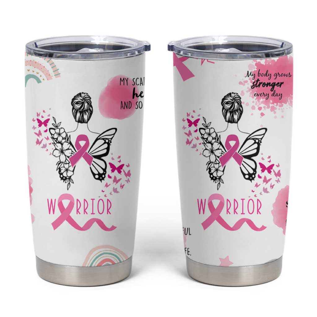 Breast Cancer Survivor Tumbler Cup With Inspirational Words Get Well Soon Gifts