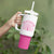 Breast Cancer Awareness Tumbler With Handle Pink Ribbon My God is Stronger Than Cancer Christian Gift