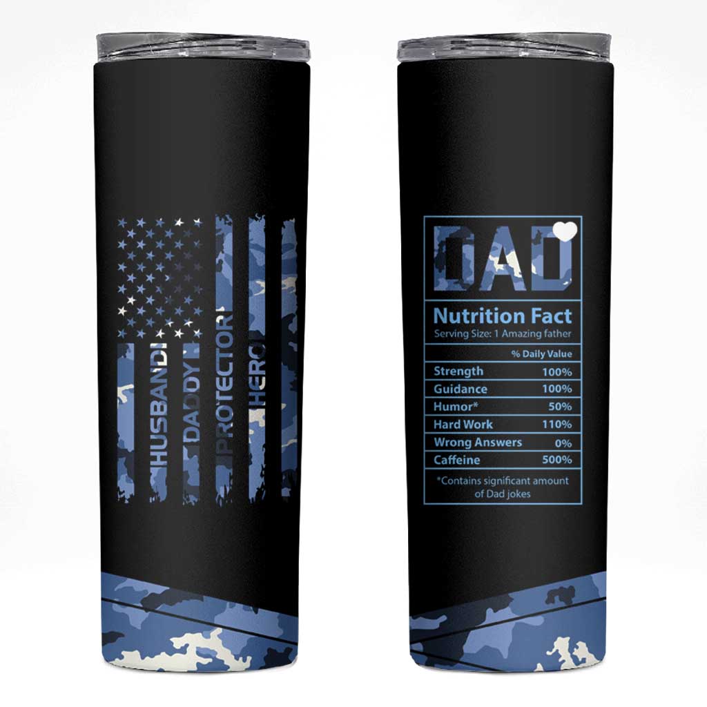 Christmas Gifts for Dad Skinny Tumbler Husband Daddy Protector Hero Fathers Day Camo American Flag