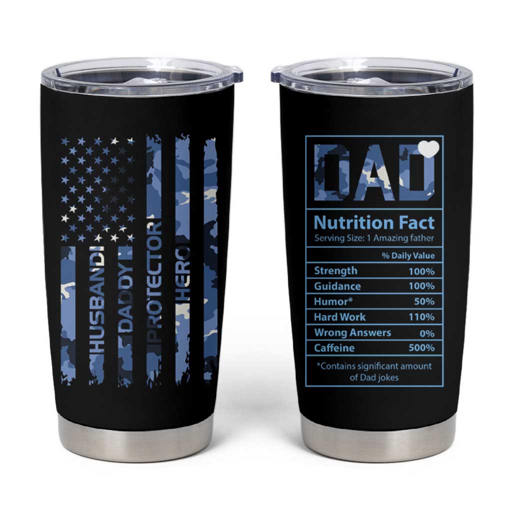 Christmas Gifts for Dad Tumbler Cup Husband Daddy Protector Hero Fathers Day Camo American Flag