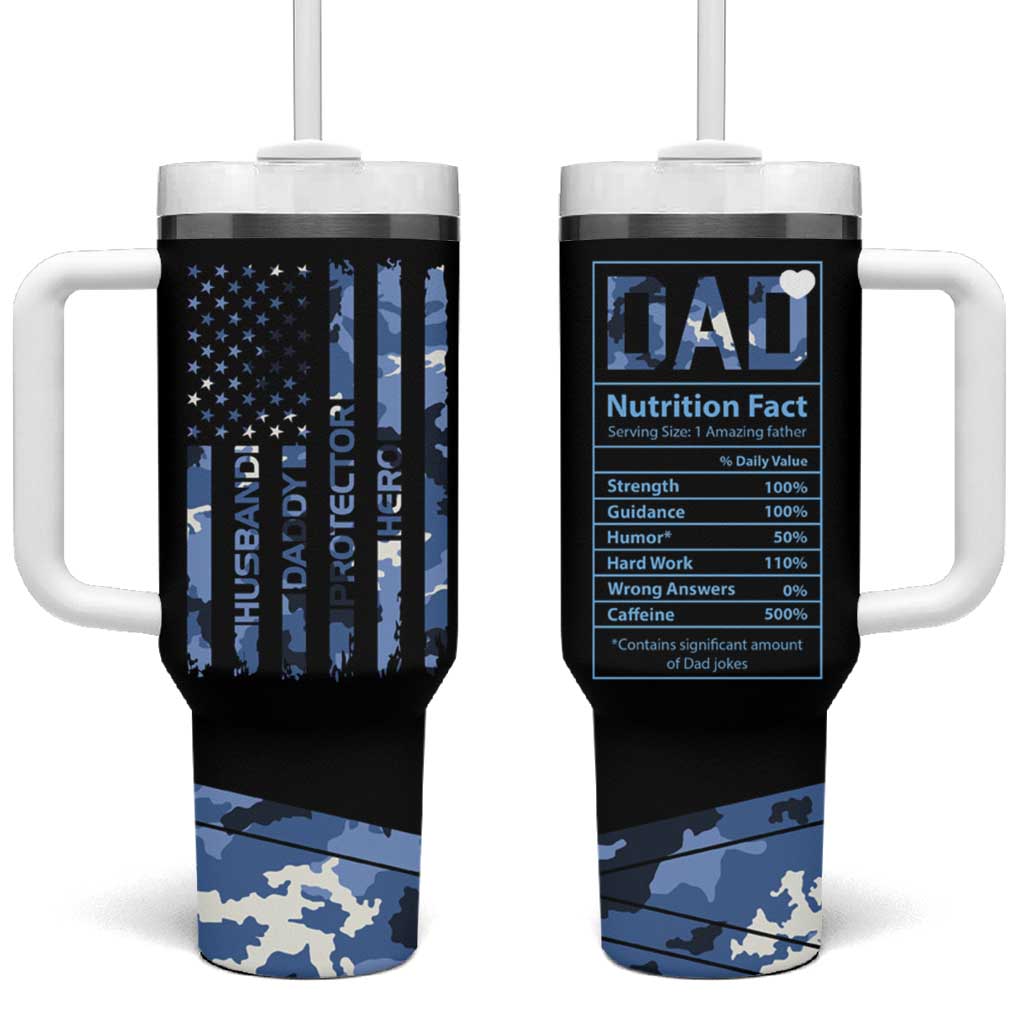 Christmas Gifts for Dad Tumbler With Handle Husband Daddy Protector Hero Fathers Day Camo American Flag