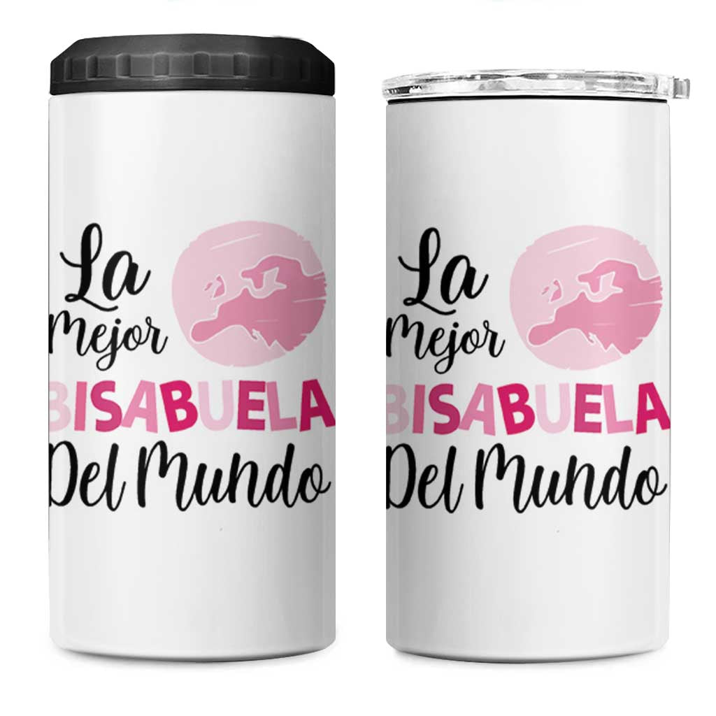 Great-grandmother Gifts in Spanish 4 in 1 Can Cooler Tumbler La Mejor Bisabuela Del Mundo - Wonder Print Shop