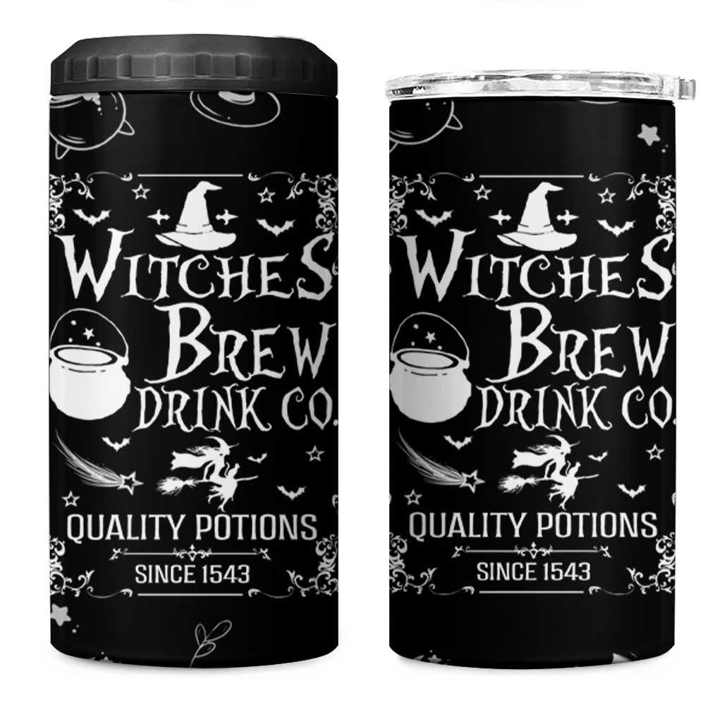 Funny Halloween Witch 4 in 1 Can Cooler Tumbler Witches Brew Drink Witchy Vibes Spooky Decorations - Wonder Print Shop