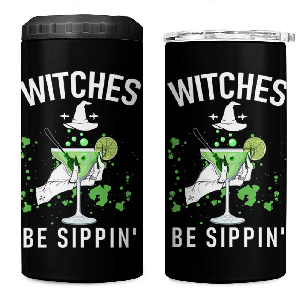 Funny Halloween Party 4 in 1 Can Cooler Tumbler Witch Witches Be Sippin, for Ladies - Wonder Print Shop