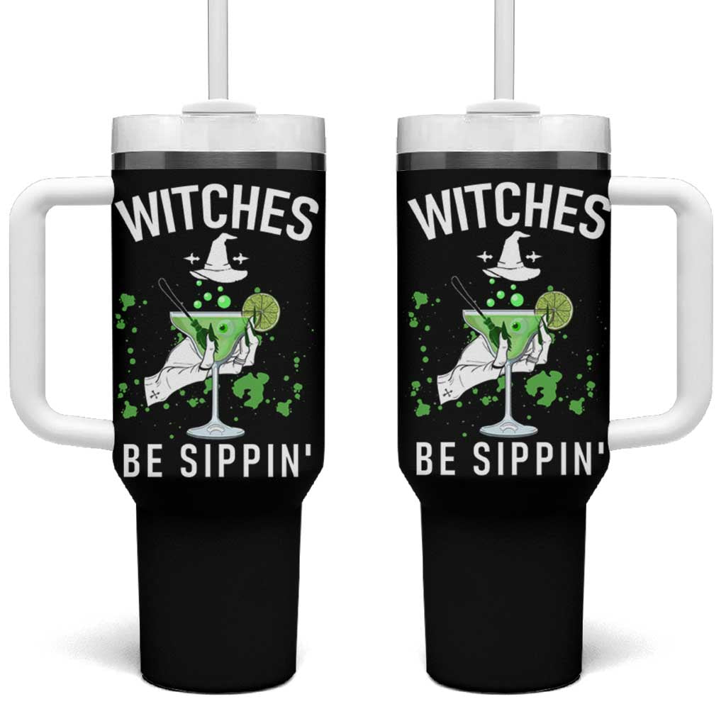 Funny Halloween Party Tumbler With Handle Witch Witches Be Sippin, for Ladies