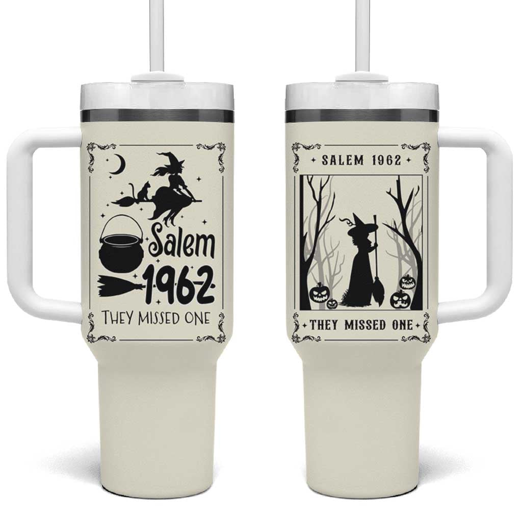 Witch Halloween Tumbler With Handle Women Girls Trip Salem 1692 They Missed One