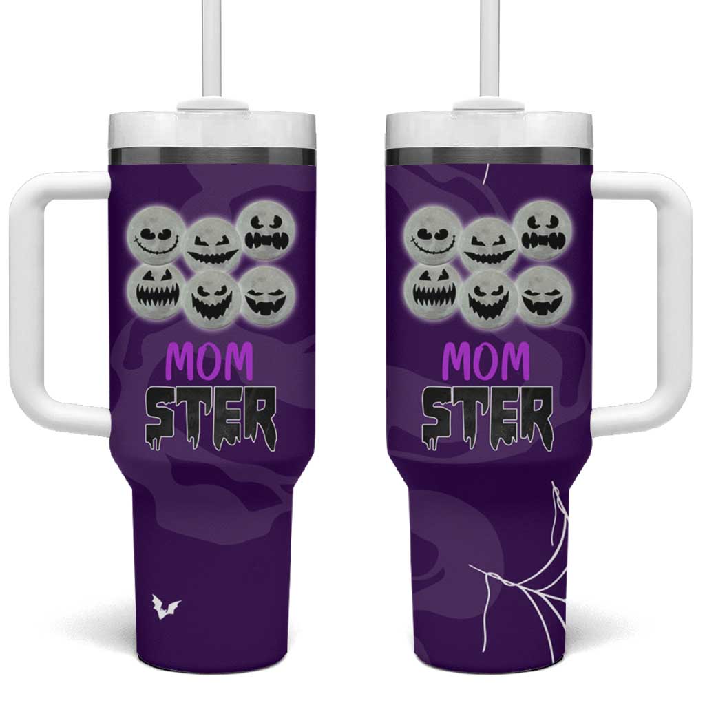 Halloween Mom Tumbler With Handle Momster Spooky Season Funny Mama Gift for Mom Ster - Wonder Print Shop