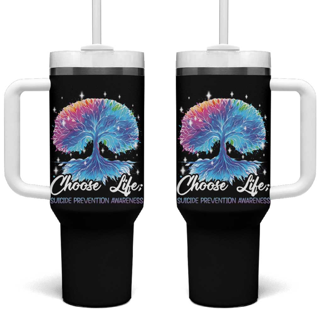 Suicide Prevention Awareness Tumbler With Handle Teal Purple Choose Life Support You Matter Therapist Psychologist