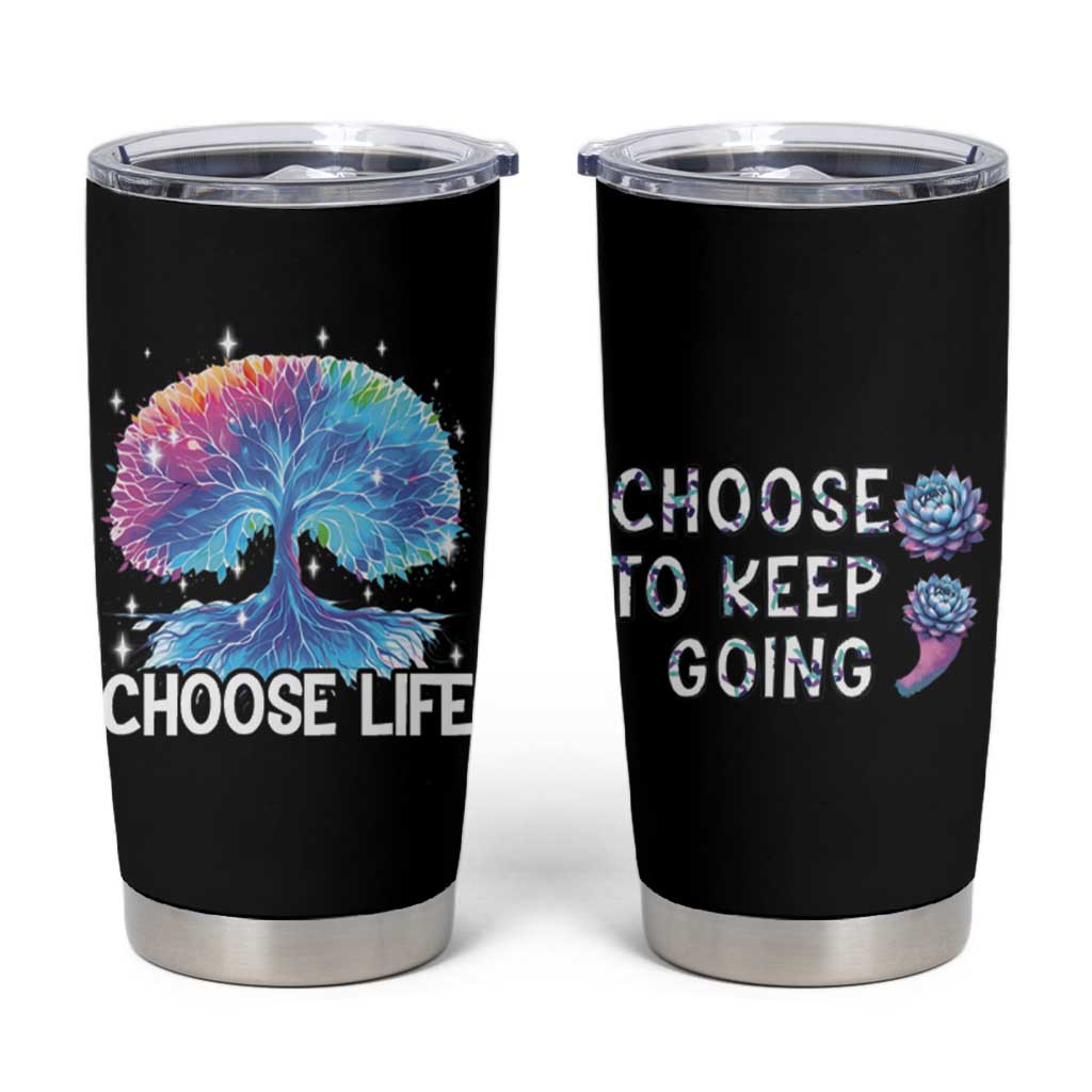 Suicide Prevention Awareness Tumbler Cup Teal Purple Semicolon Choose Life Support You Matter Therapist Psychologist