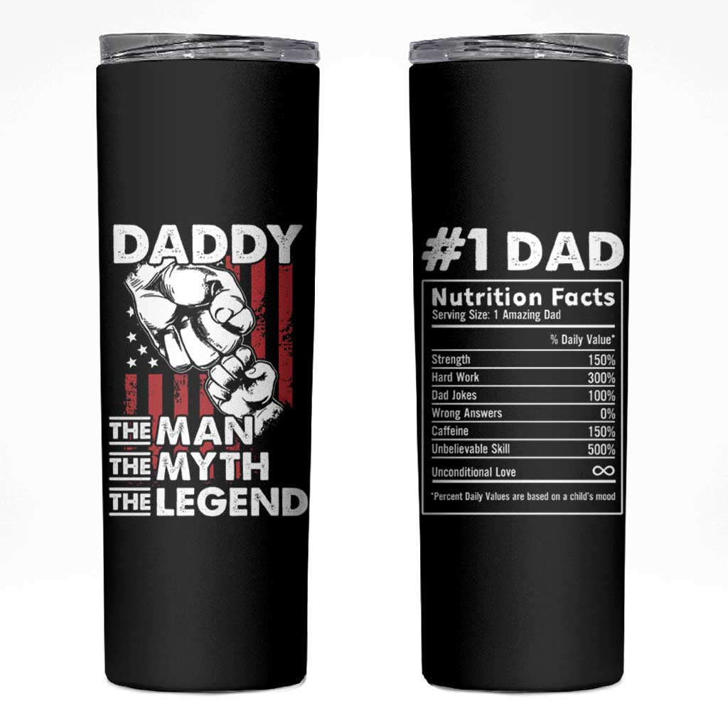 Christmas Gifts for Dad Skinny Tumbler Daddy The Man The Myth The Legend American Flag Father's Day